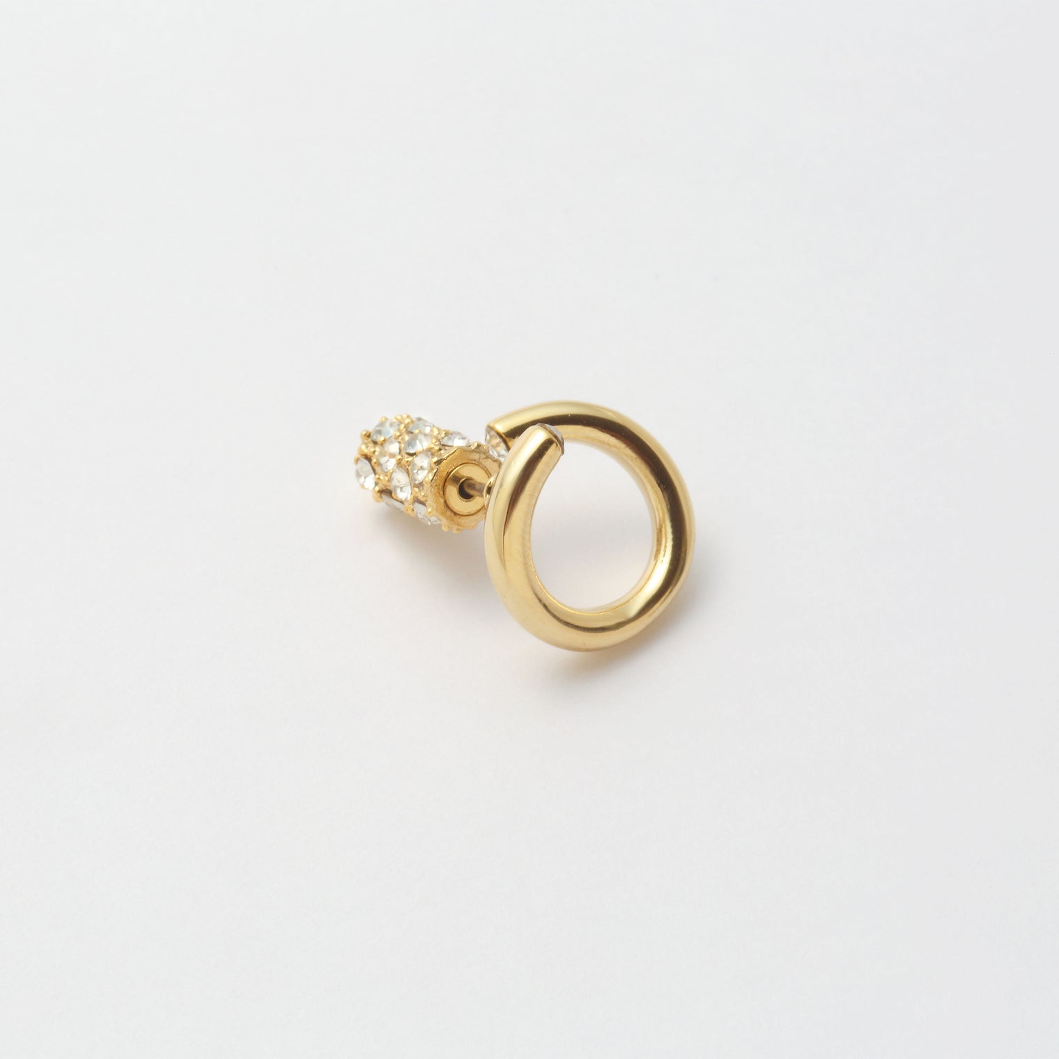 Gold line pierce(13㎜ line/Front type/crystal glass/Gold catch)