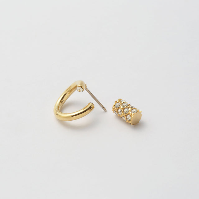 Gold line pierce(13㎜ line/Front type/crystal glass/Gold catch)