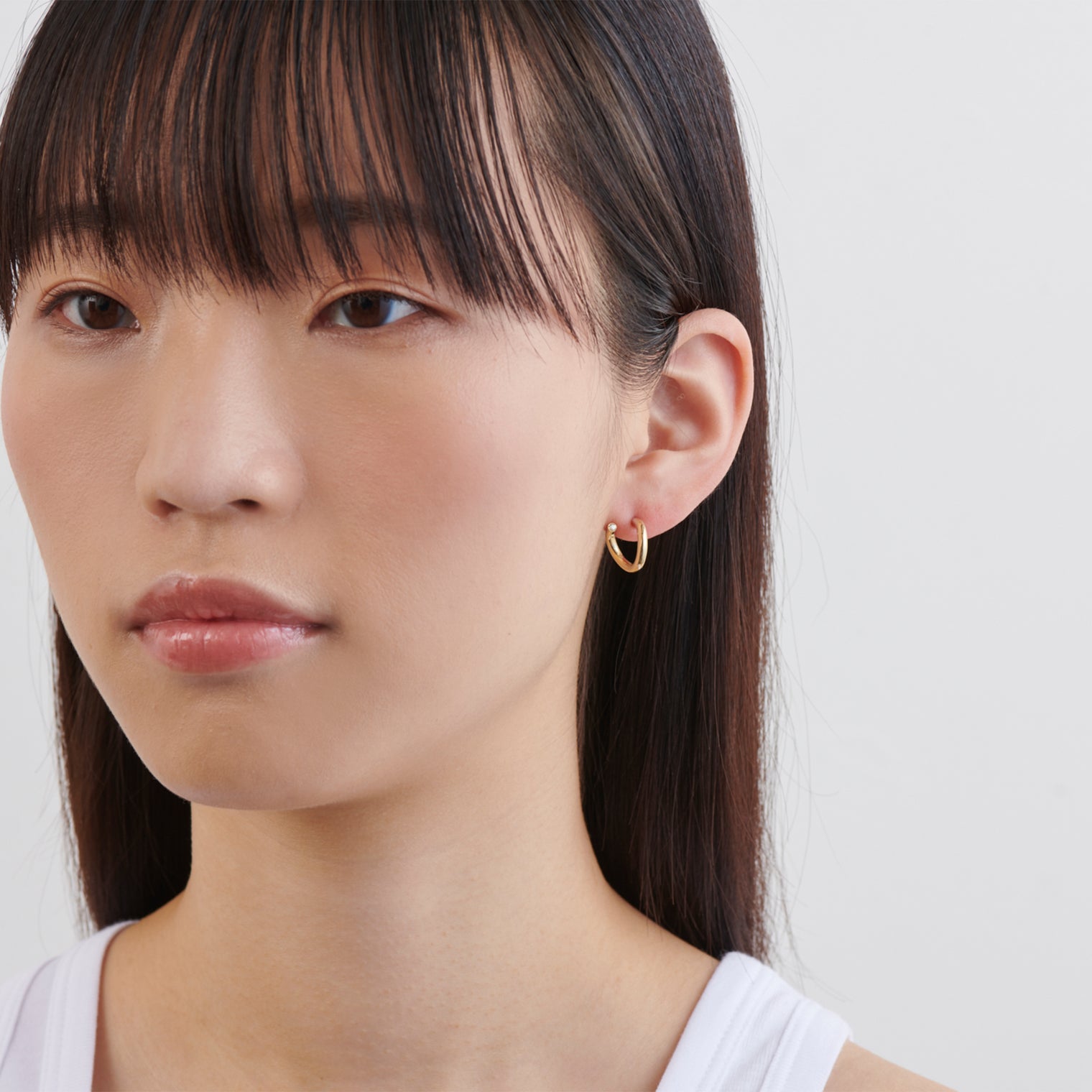 Gold line pierce(13㎜ line/Vertical type/crystal glass/Gold catch)