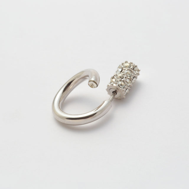 Silver line pierce(13㎜ line/Vertical type/crystal glass/Silver catch)