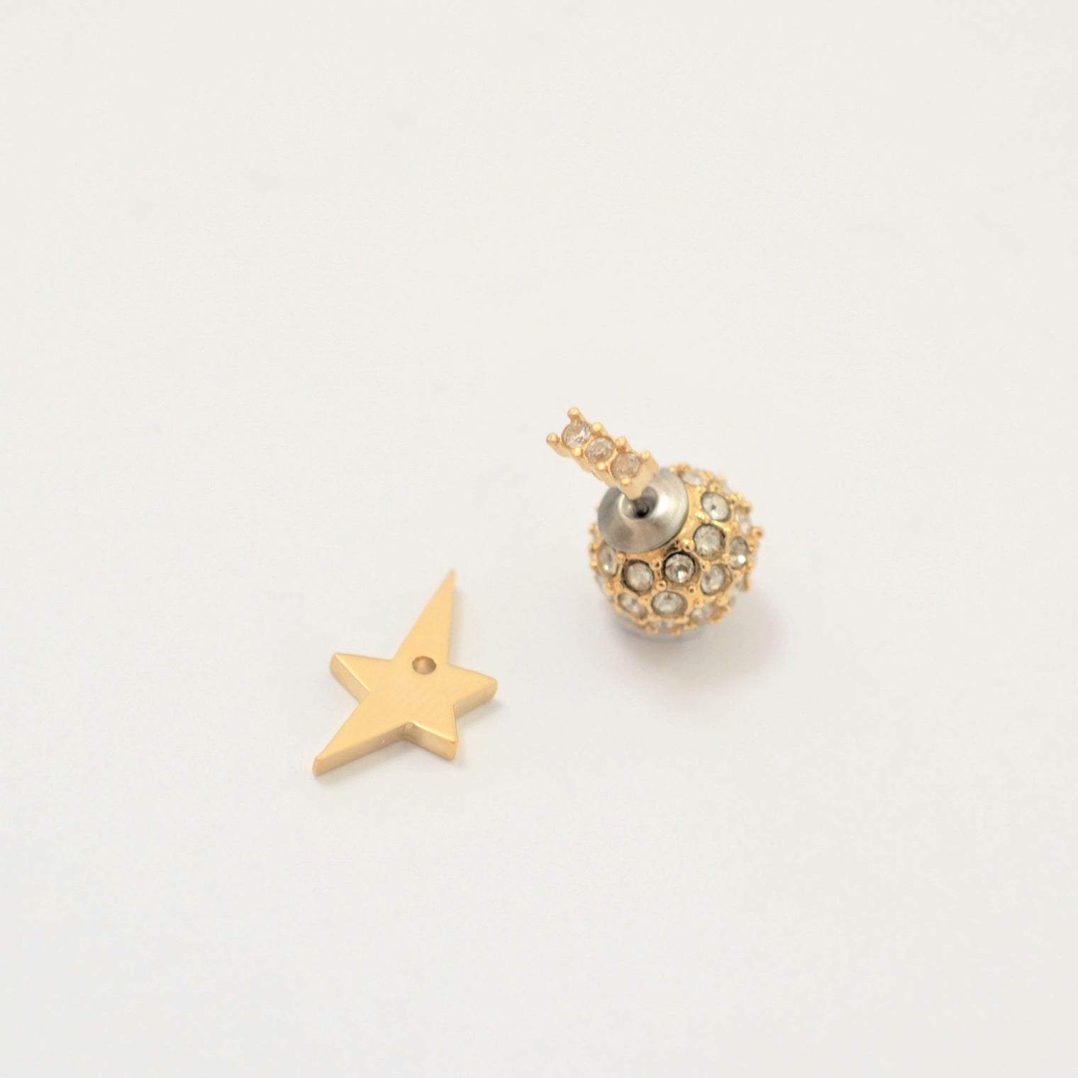 2way star pierce (front type/cubic zirconia/10mm paveball catch)