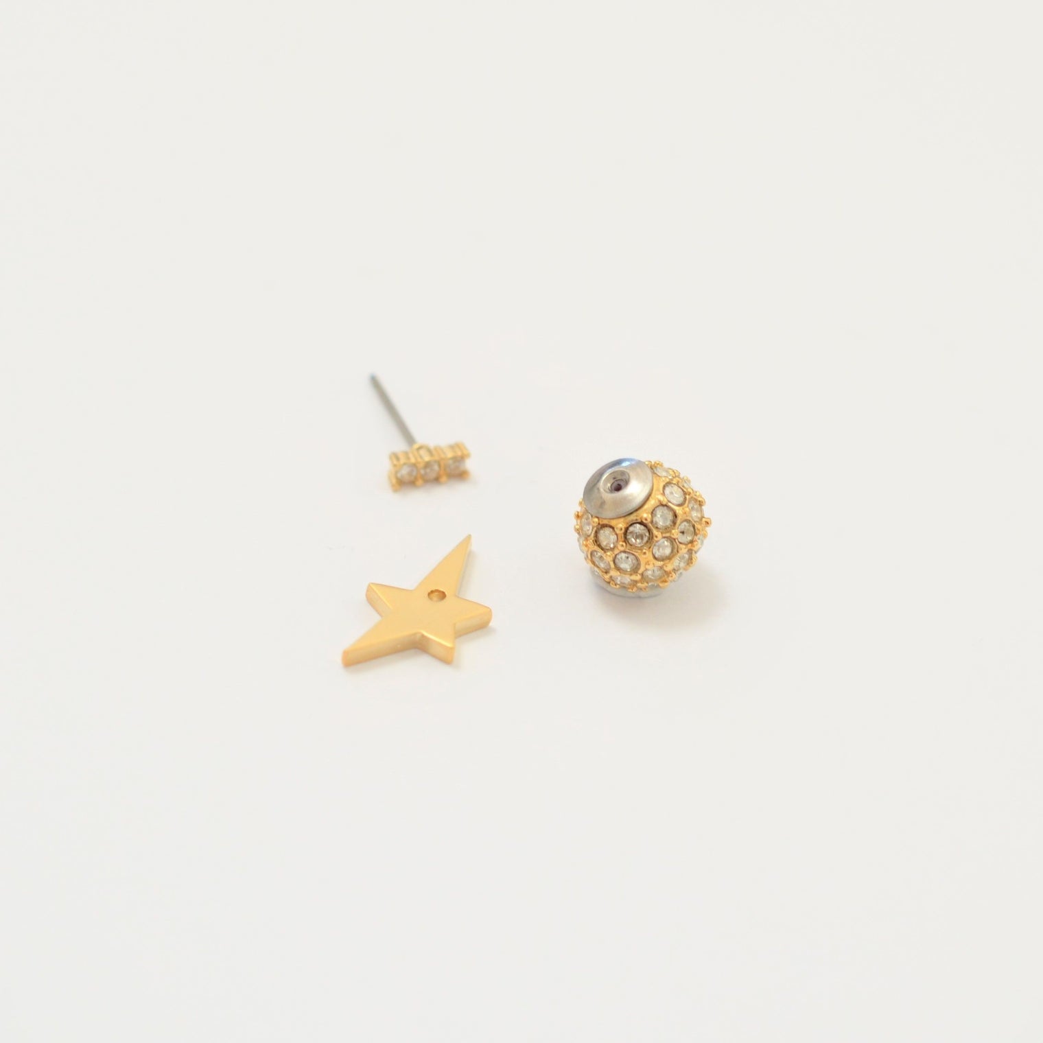 2way star pierce (front type/cubic zirconia/10mm paveball catch)