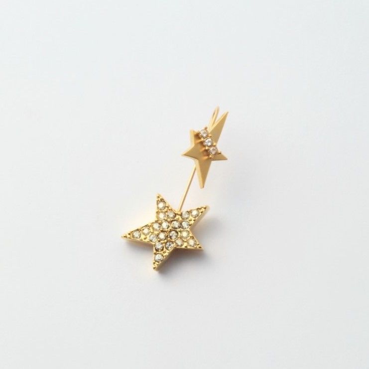 star 3way pierce(K10 post/cubiczirconia/crystal glass)