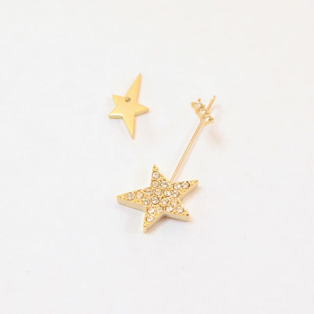 star 3way pierce(K10 post/cubiczirconia/crystal glass)