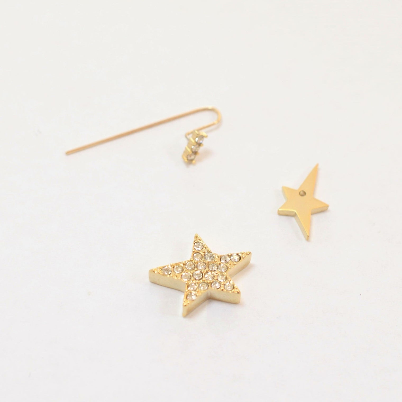 star 3way pierce(K10 post/cubiczirconia/crystal glass)