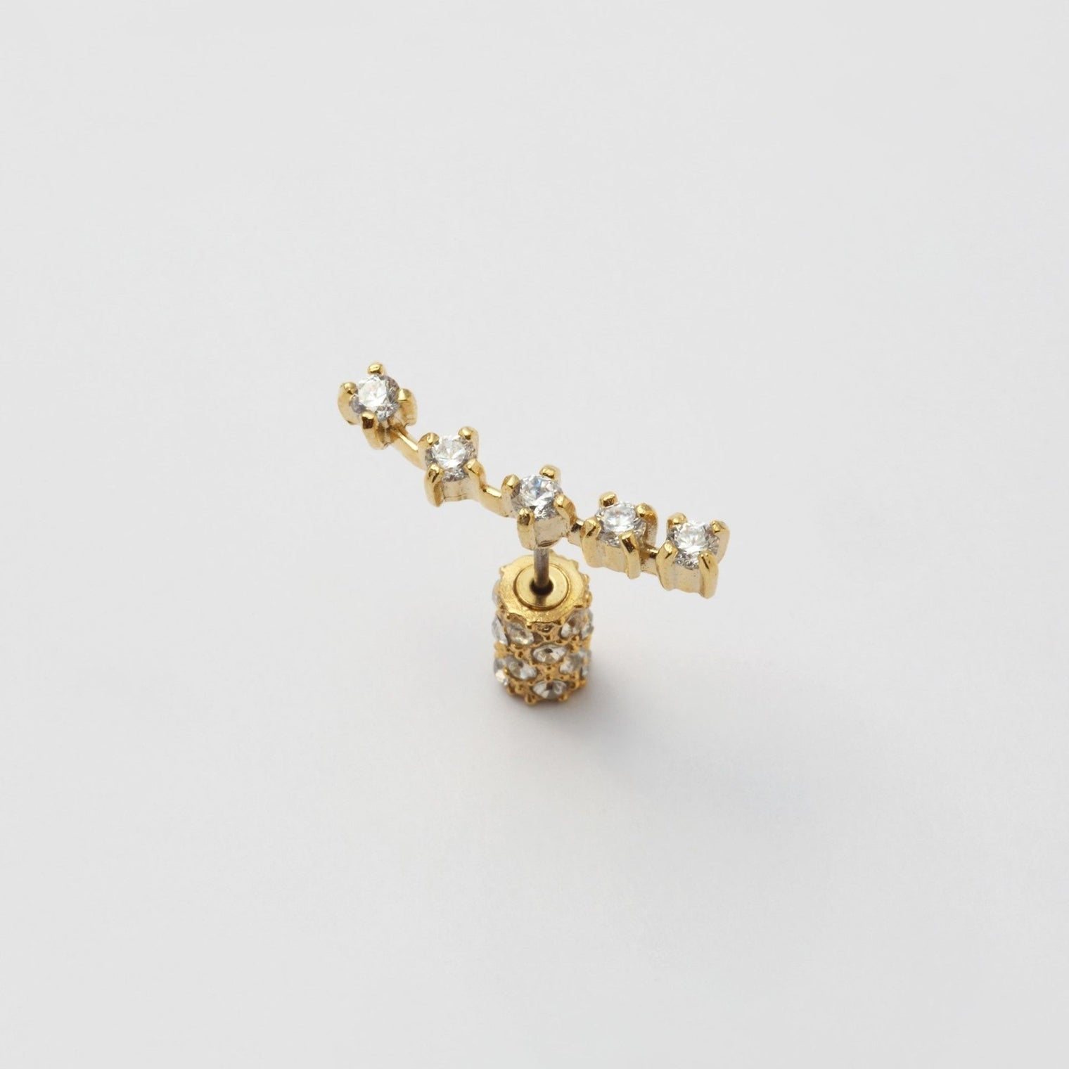 5 cubic zirconia pierce (pave clasp)