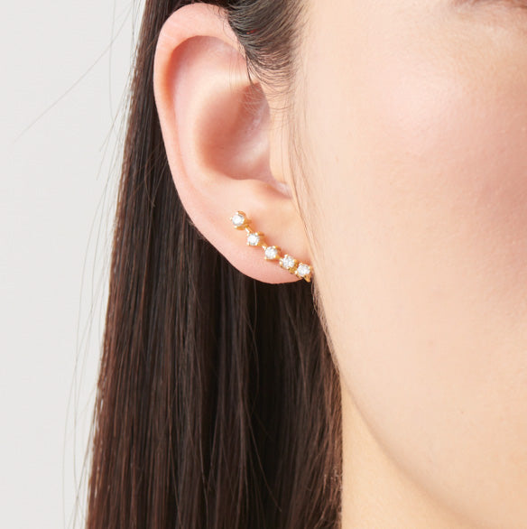 5 cubic zirconia pierce (pave clasp)