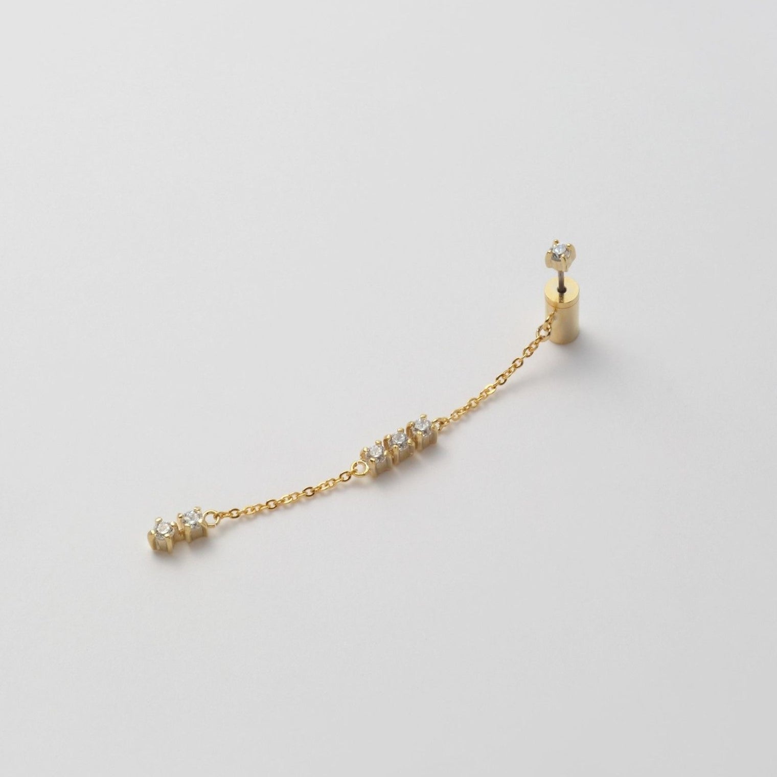 1 cubic zirconia top +5 cubic zirconia clasp pierce