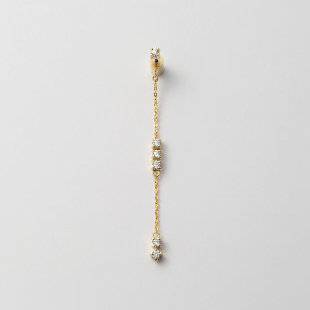 1 cubic zirconia top +5 cubic zirconia clasp pierce