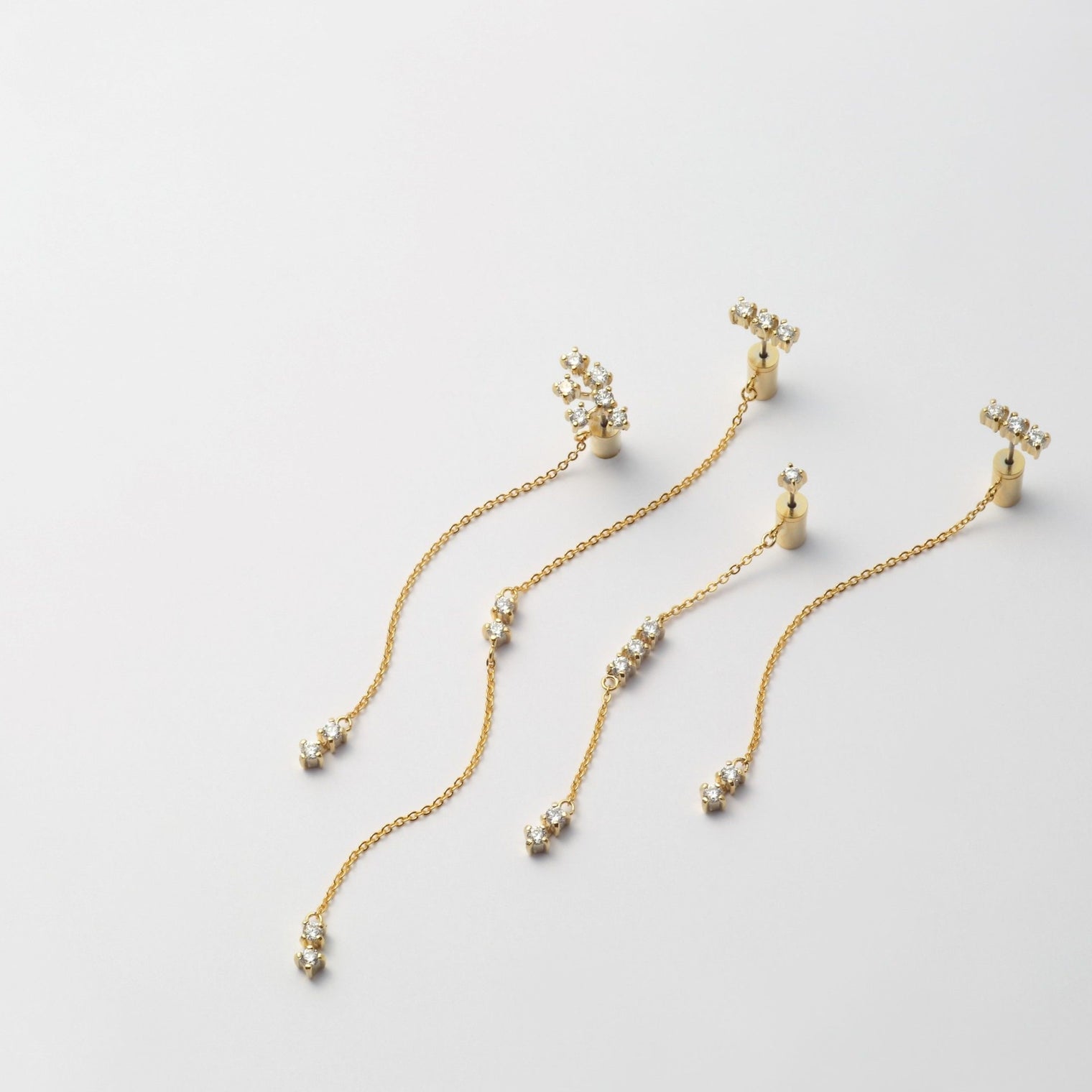 1 cubic zirconia top +5 cubic zirconia clasp pierce