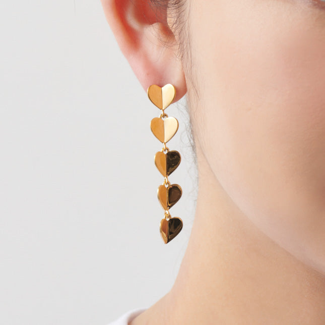 5 hearts pierce (Gold)