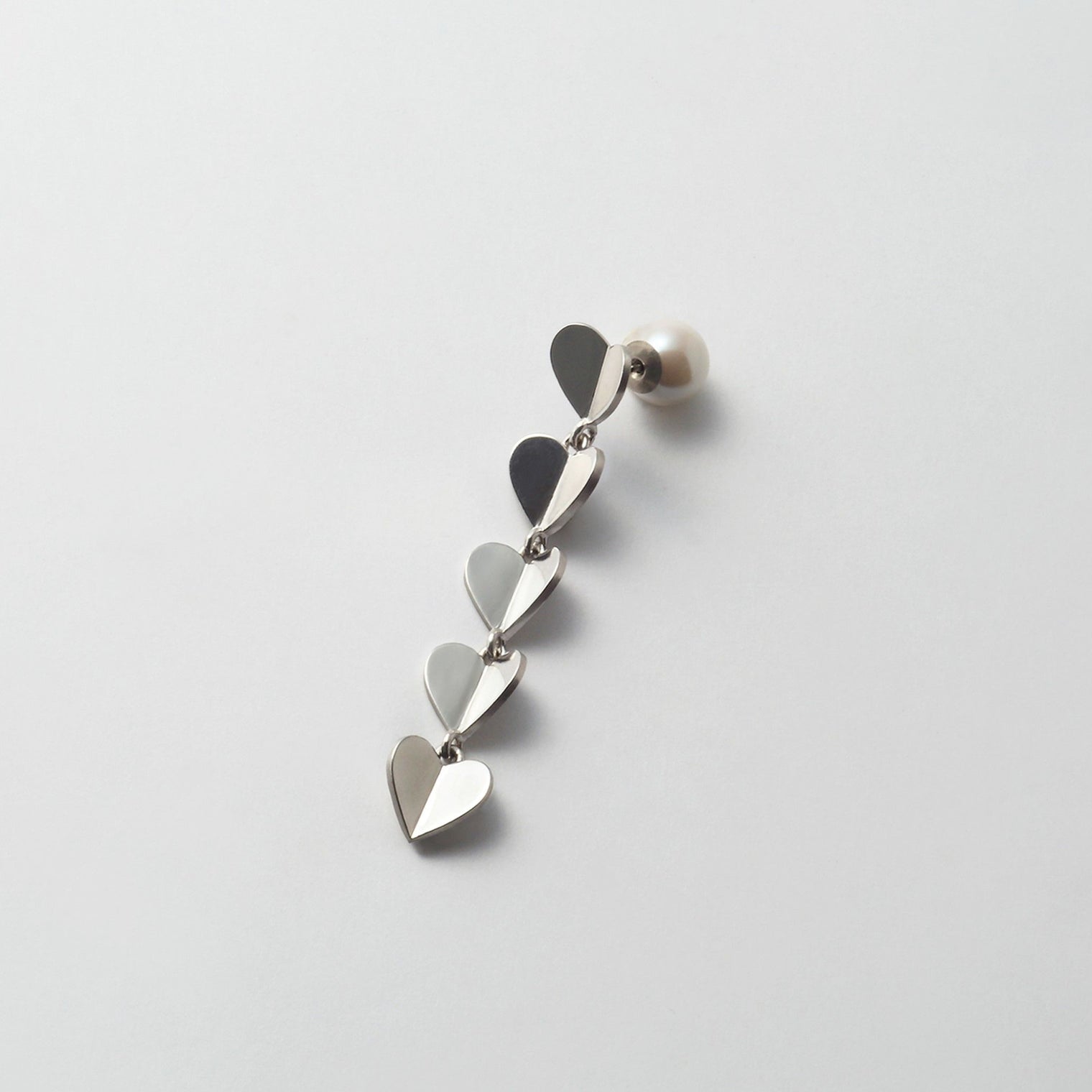 5 hearts pierce (silver)