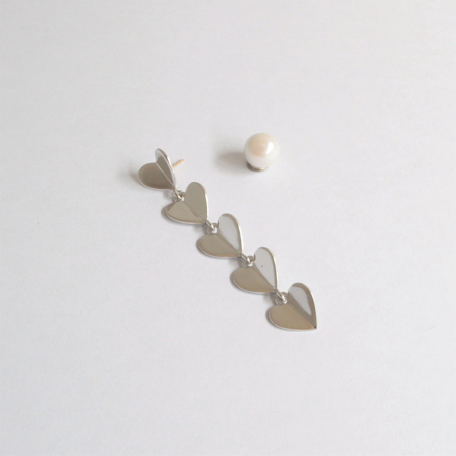 5 hearts pierce (silver)