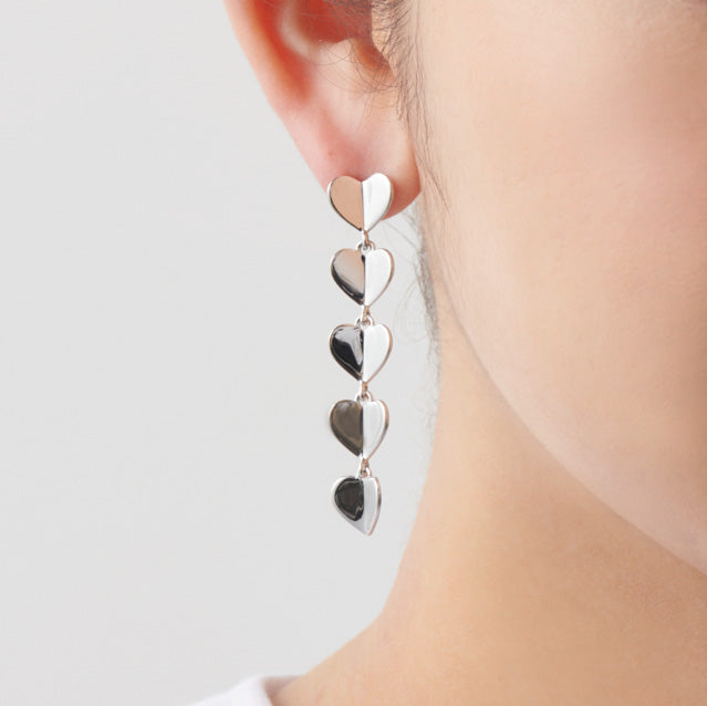 5 hearts pierce (silver)