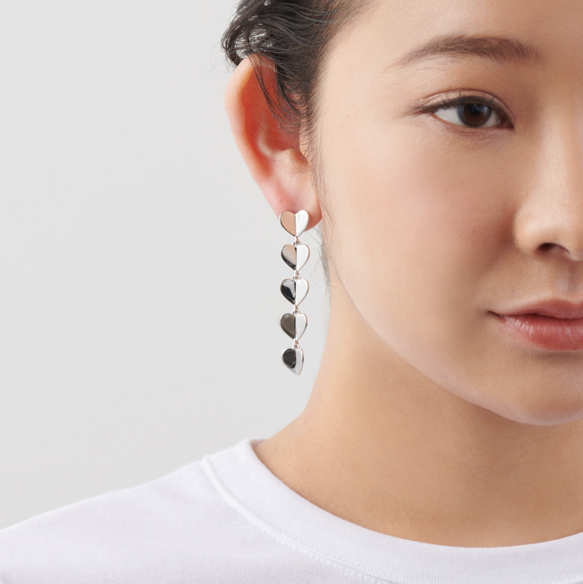 5 hearts pierce (silver)