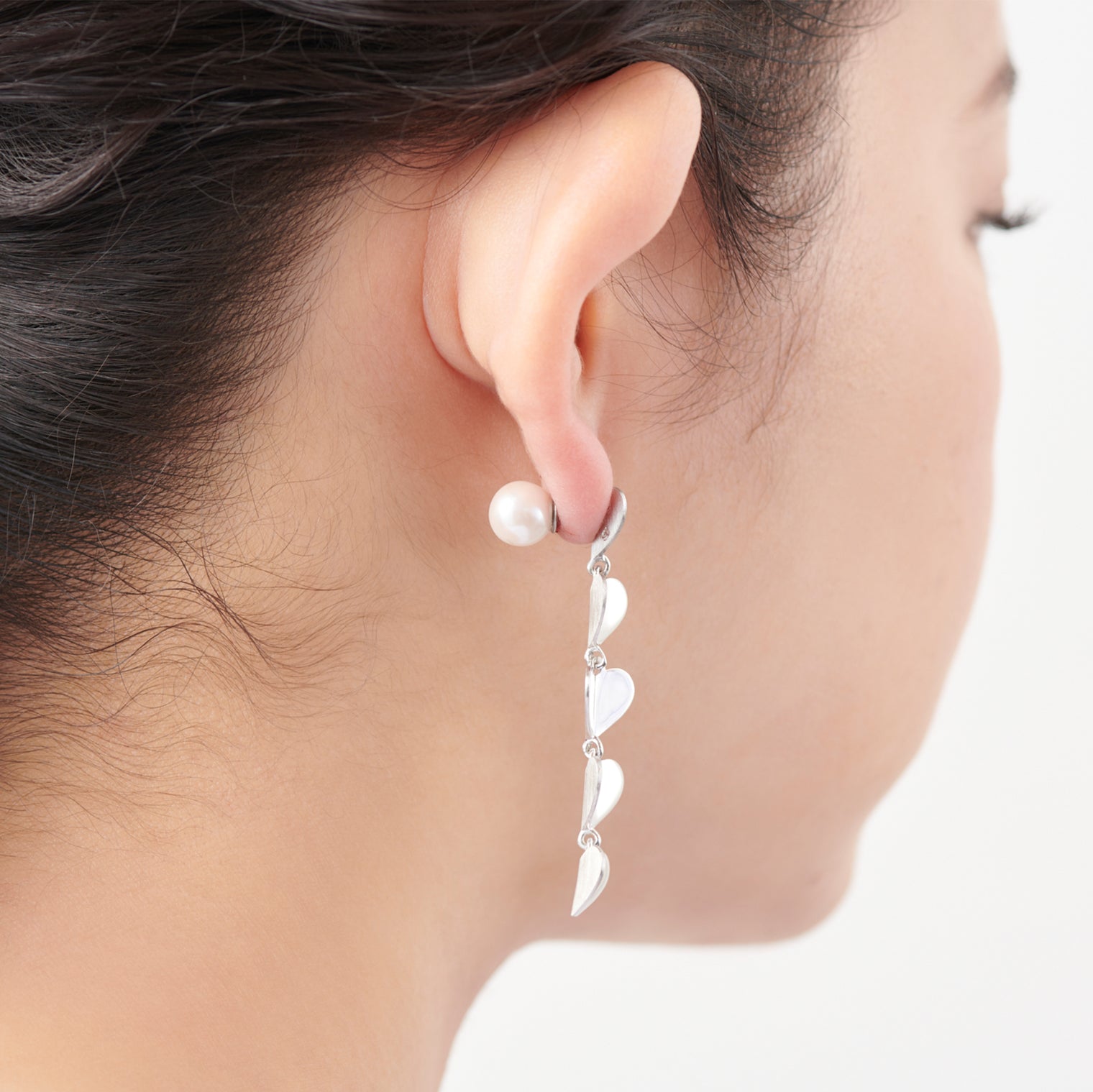 5 hearts pierce (silver)