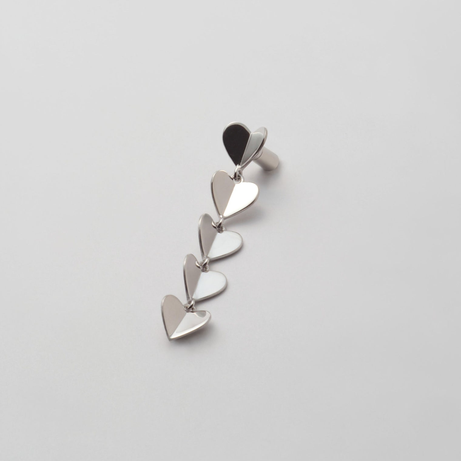 5 hearts pierce (silver)