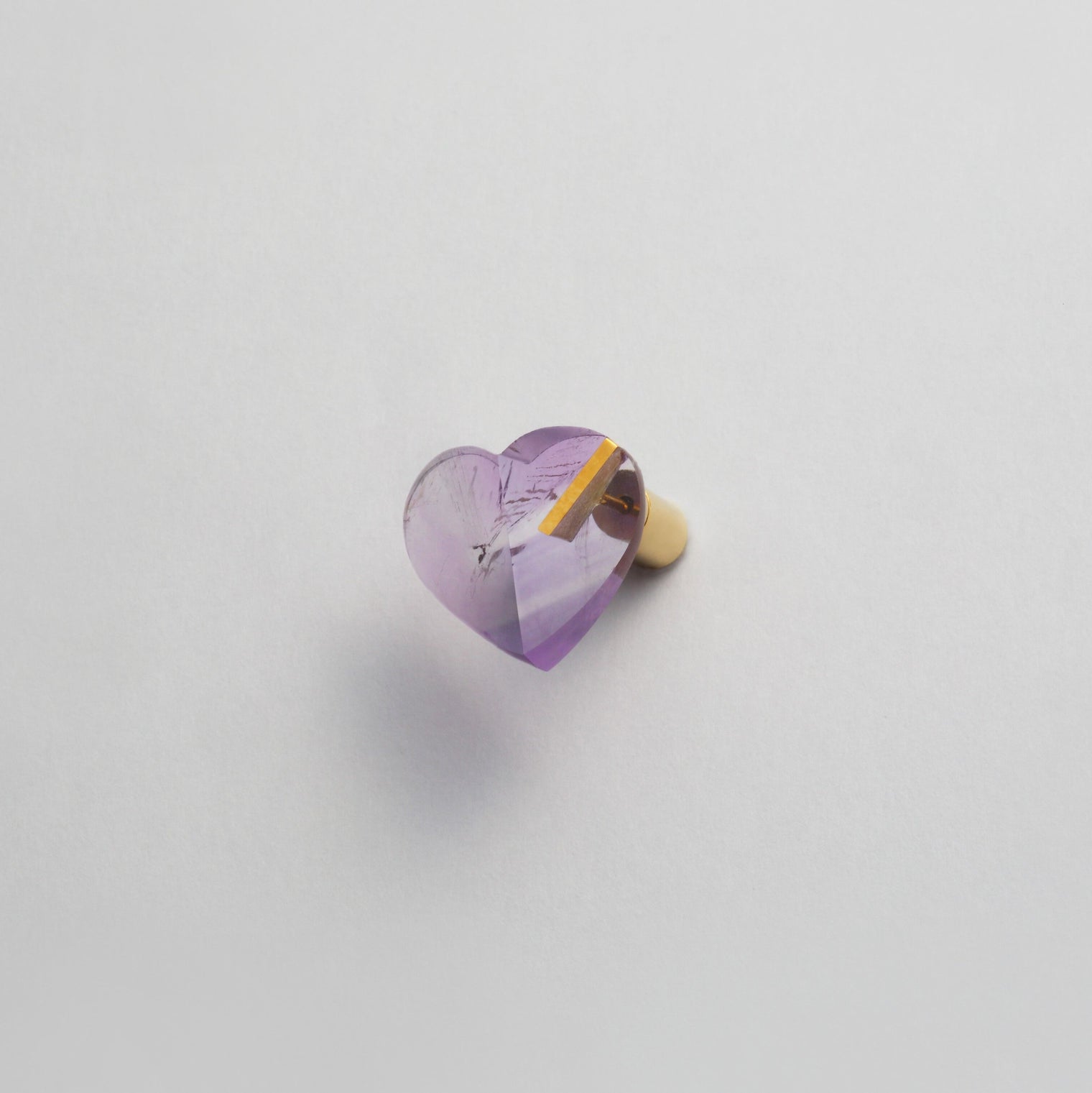 Heart pierced earring (Amethyst / K10 post)