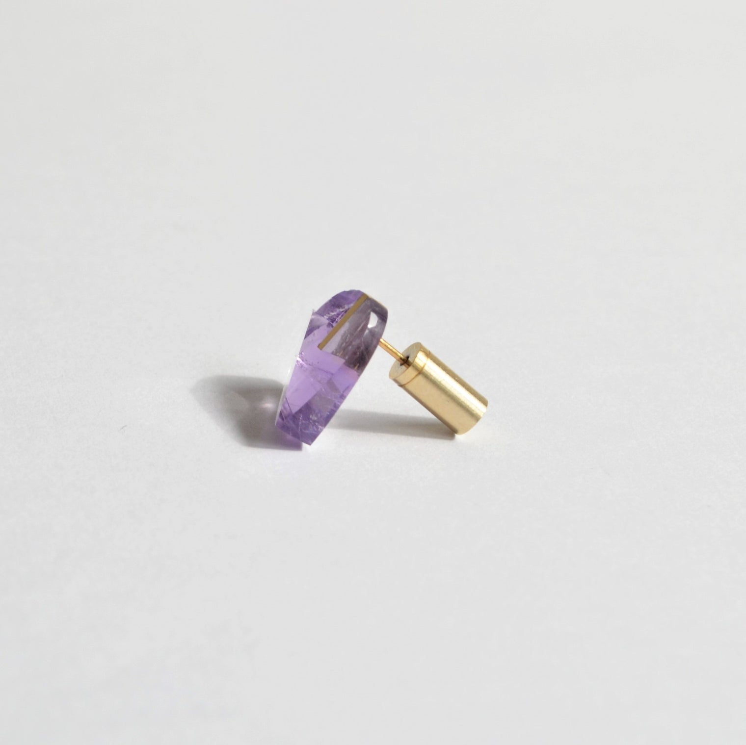Heart pierced earring (Amethyst / K10 post)