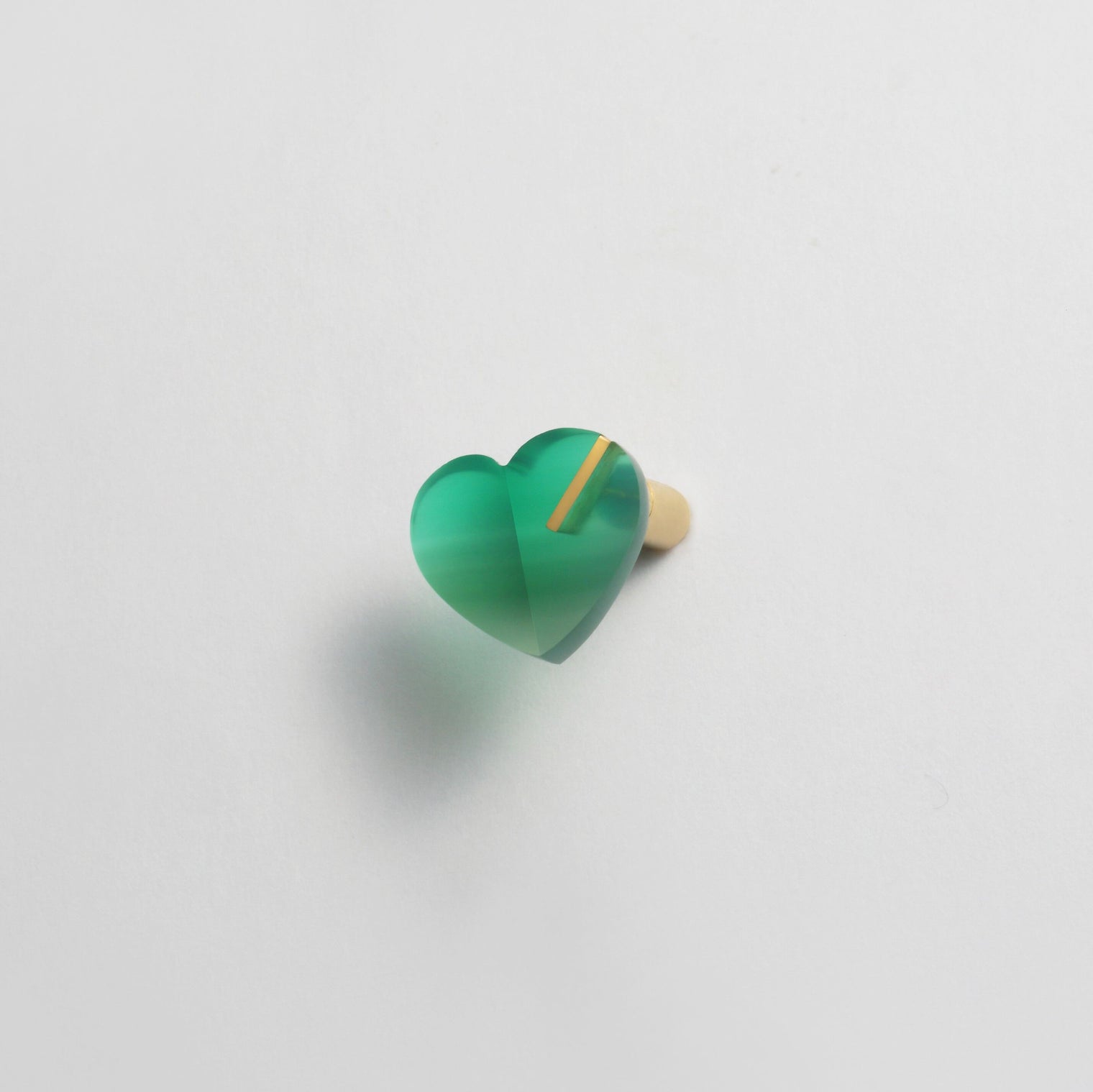 Heart pierced earring (Green agate / K10 post)