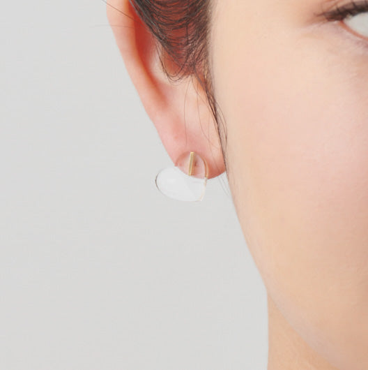 Heart pierced earring (Quartz / K10 post)
