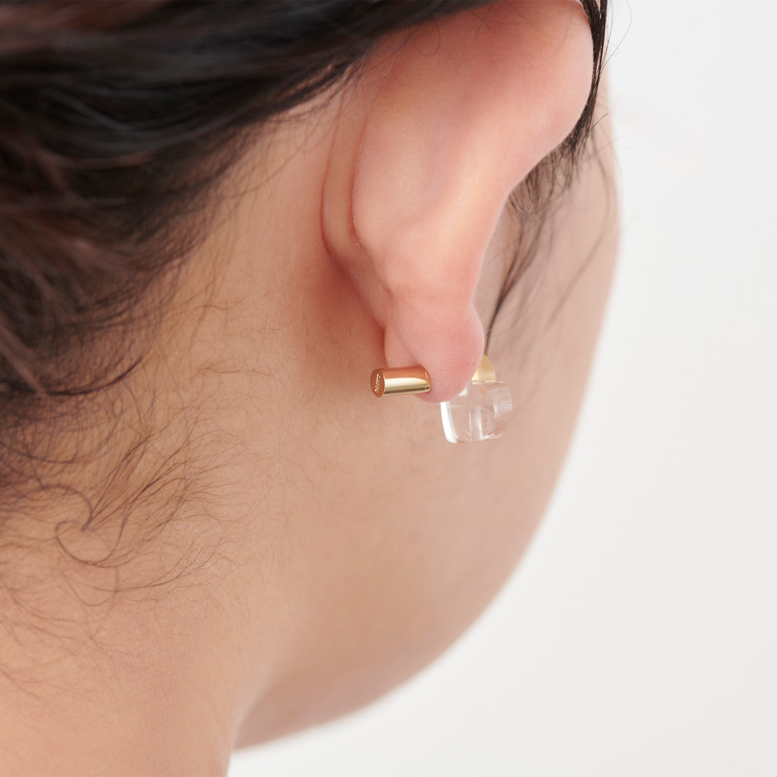Heart pierced earring (Quartz / K10 post)