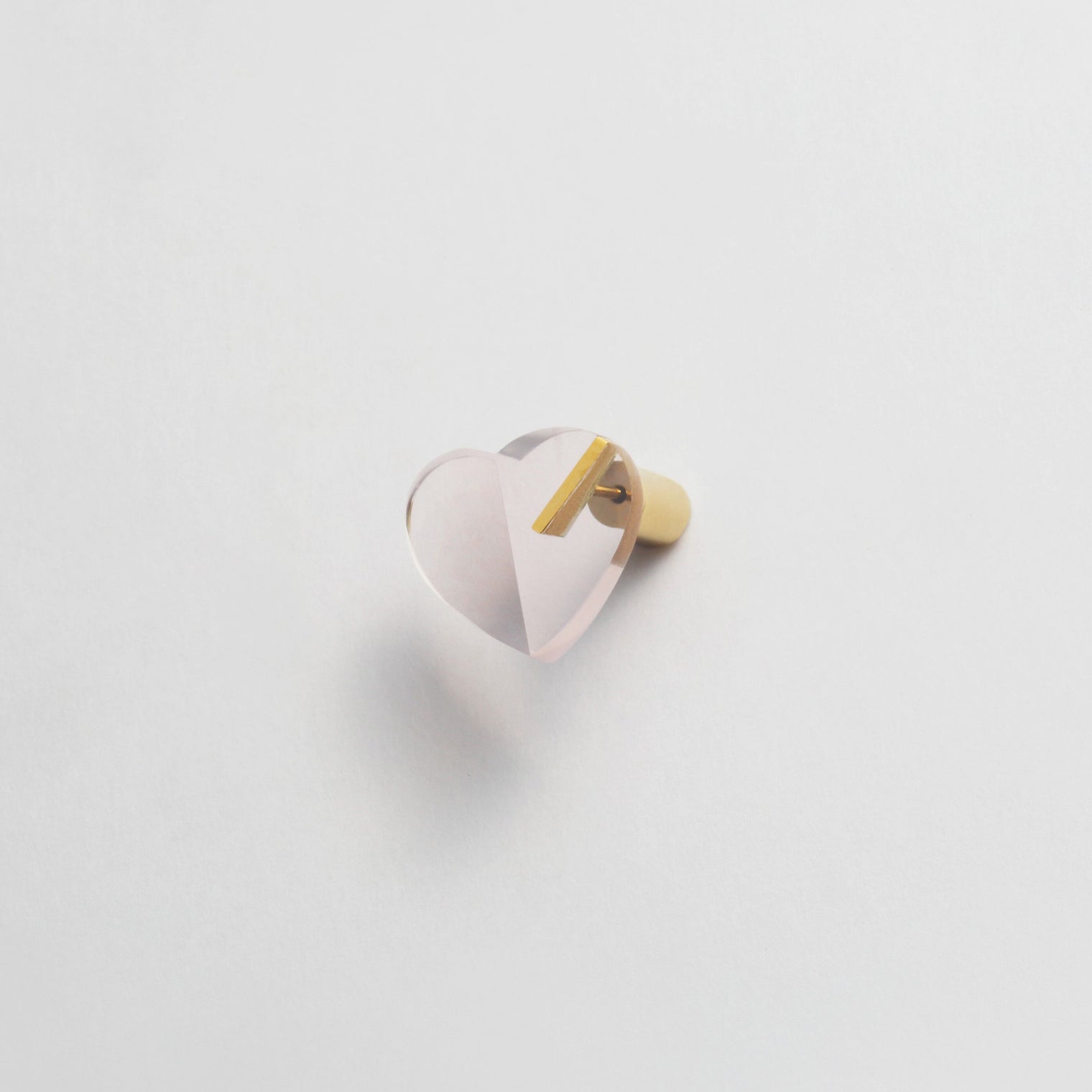 Heart pierced earring (Rose quartz / K10 post)