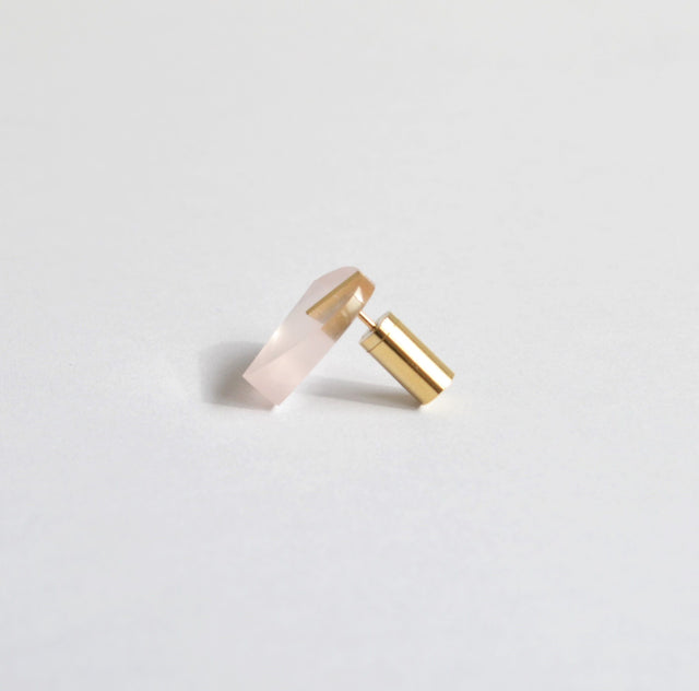 Heart pierced earring (Rose quartz / K10 post)