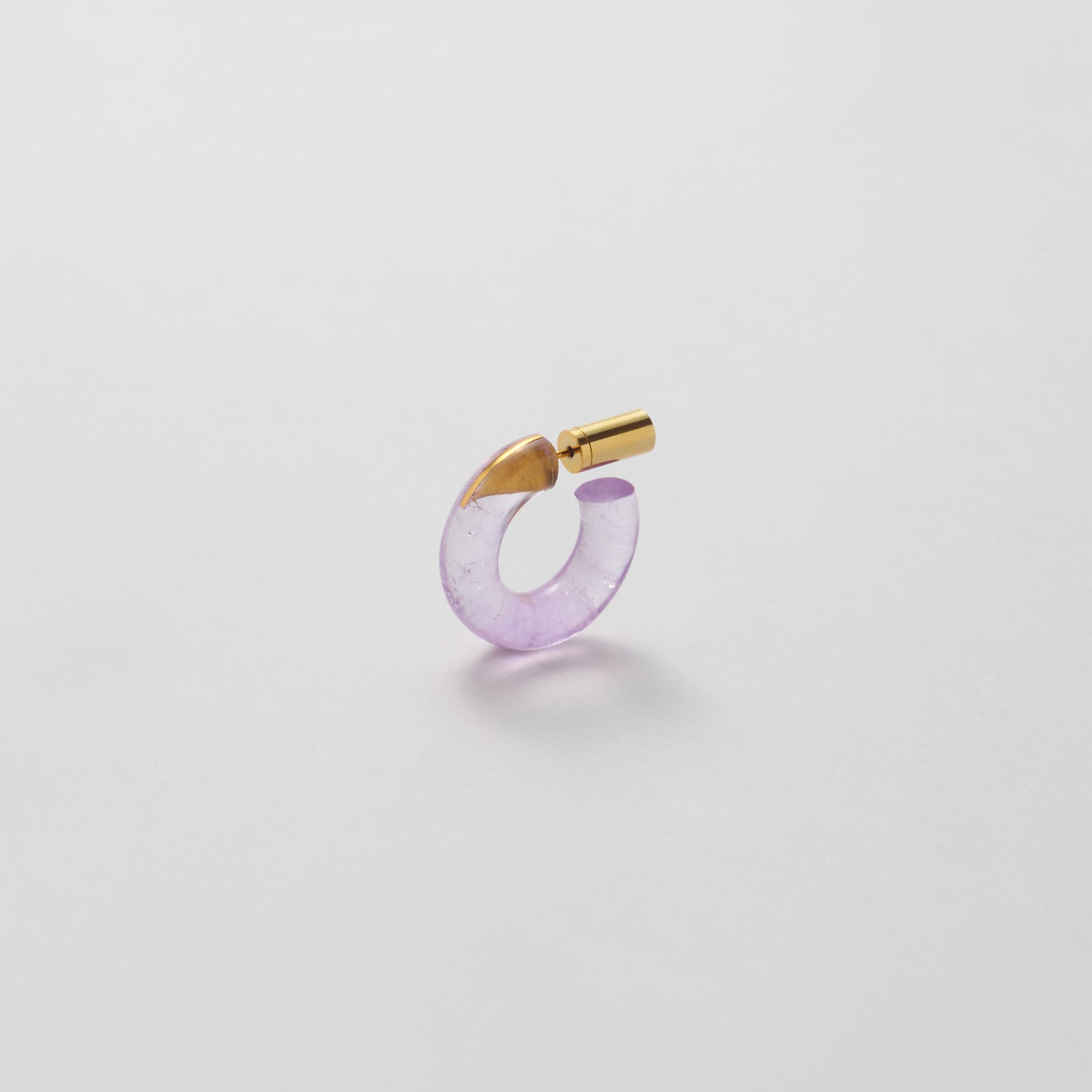 Hoop Pierced earring(Amethyst / K10post)