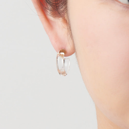 Hoop Pierced earring(Quartz/ K10 post)