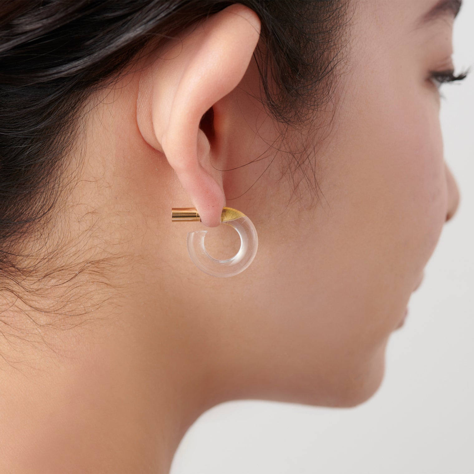 Hoop Pierced earring(Quartz/ K10 post)