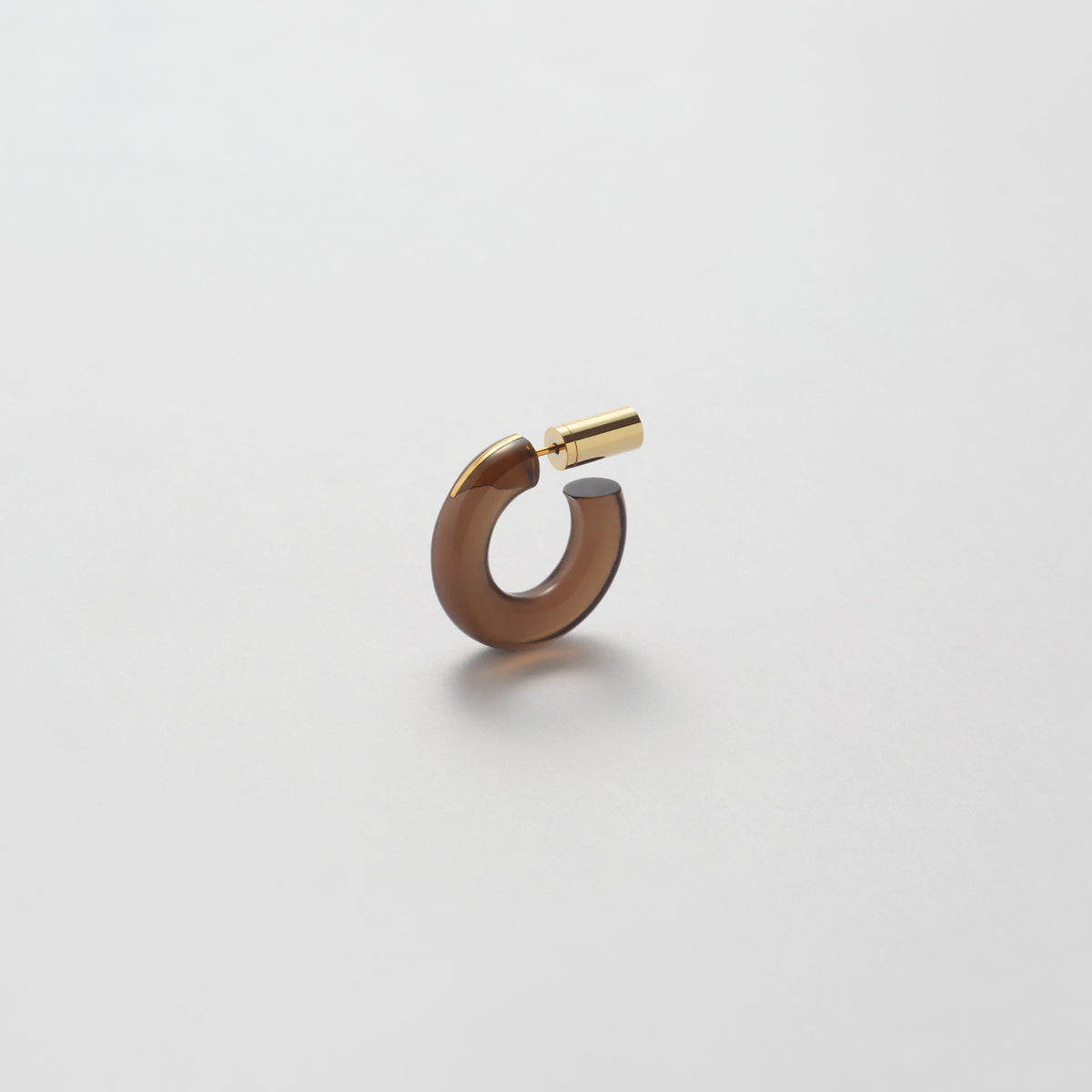 Mayu　リングスタンド Hoop Pierced earring（Smoky quartz/ K10 post） – MAYU online