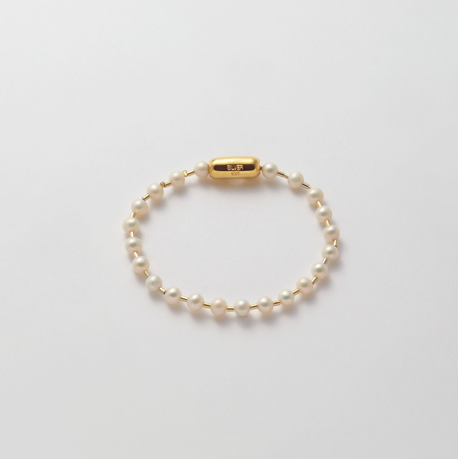 freshwater pearl ball chain bracelet