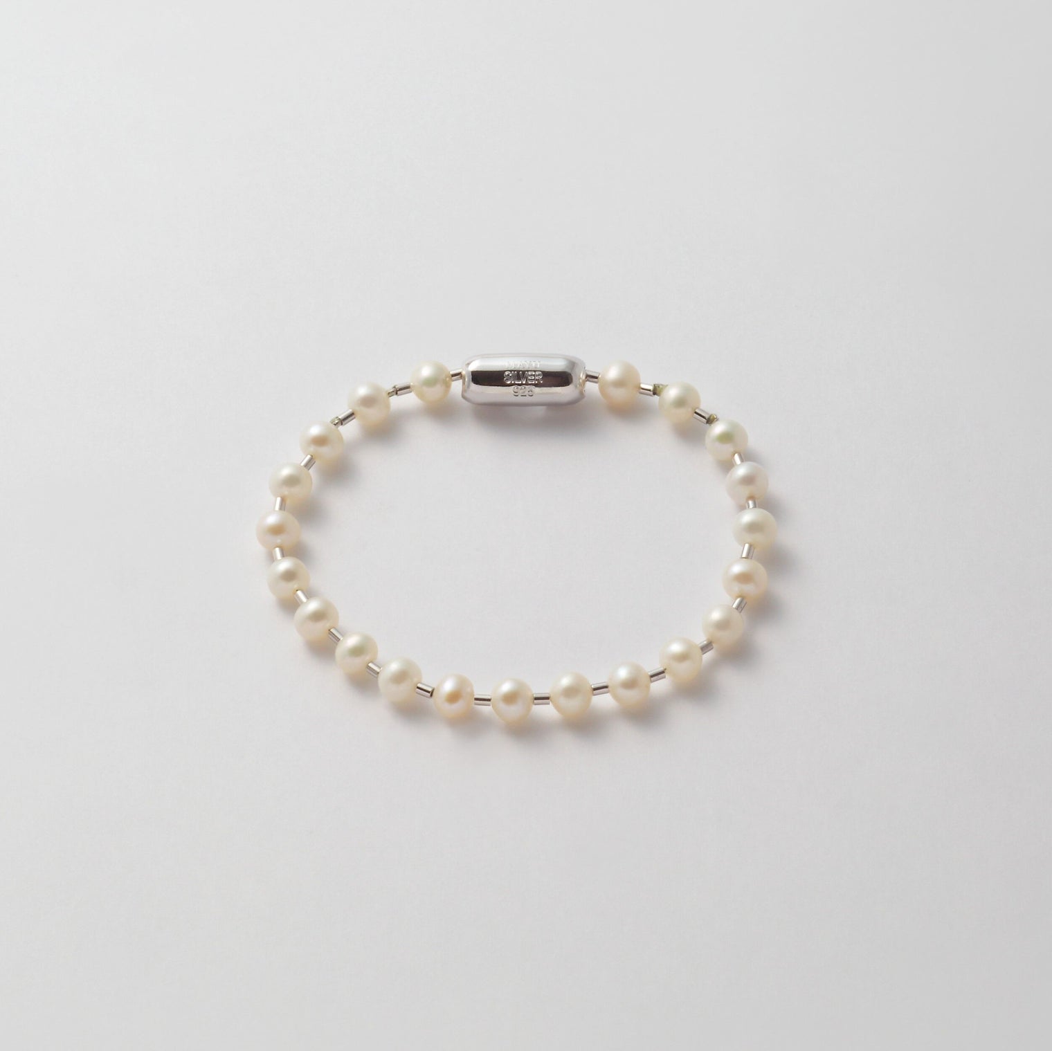 freshwater pearl ball chain bracelet