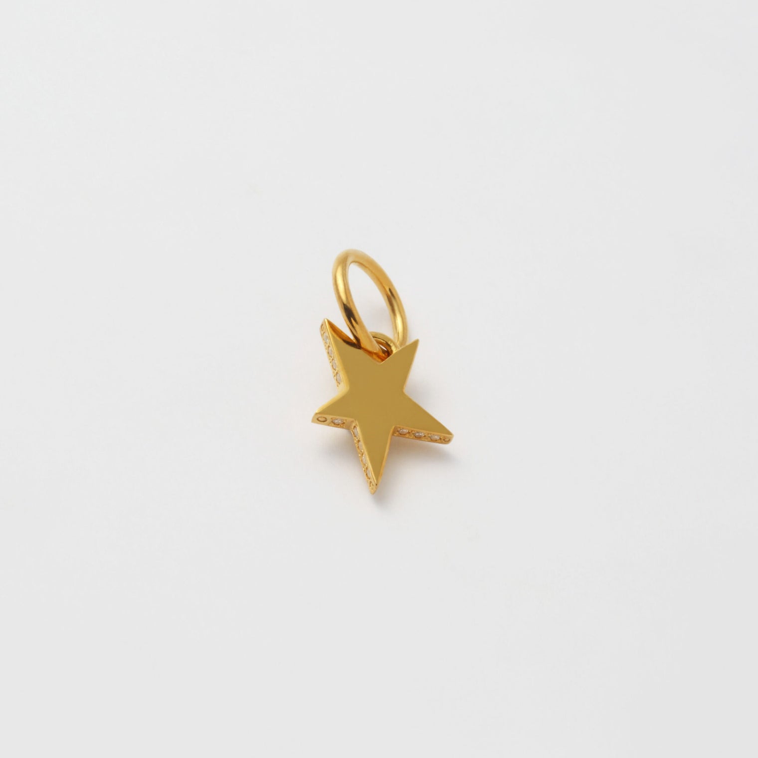 Tiny star line stone charm (cubic zirconia)