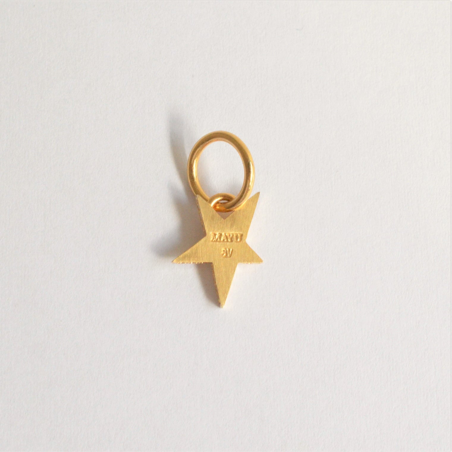 Tiny star line stone charm (cubic zirconia)