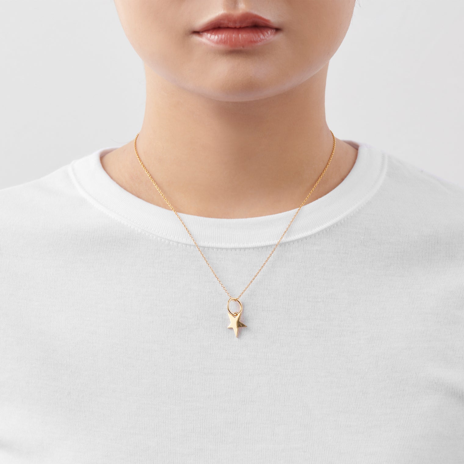 Tiny star line stone charm (cubic zirconia)