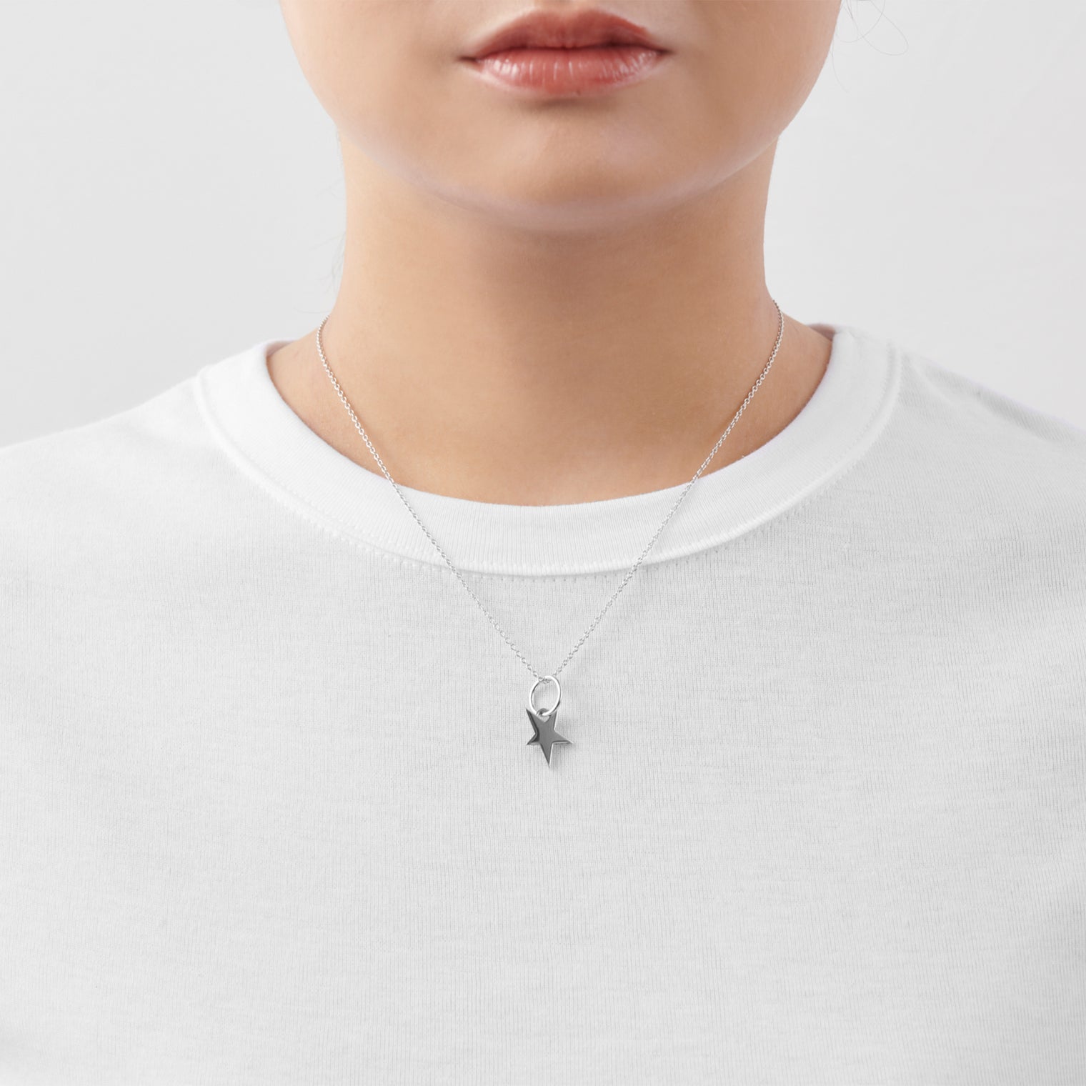 Tiny star line stone charm (cubic zirconia)