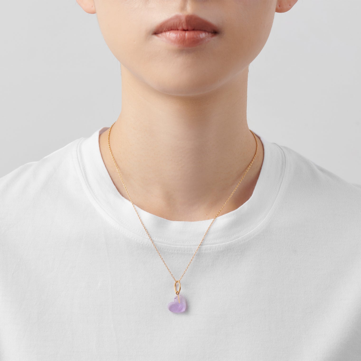 Heart charm (Amethyst)