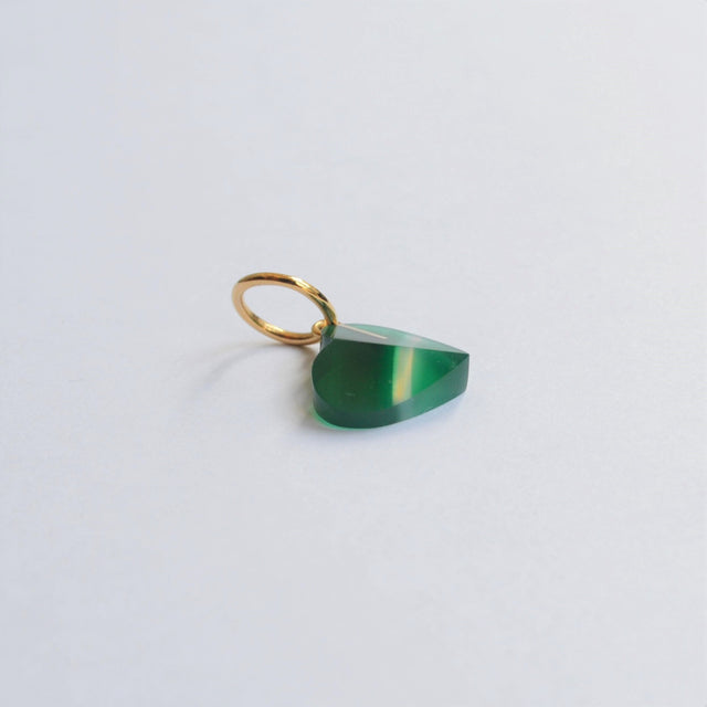 Heart charm (Green agate)