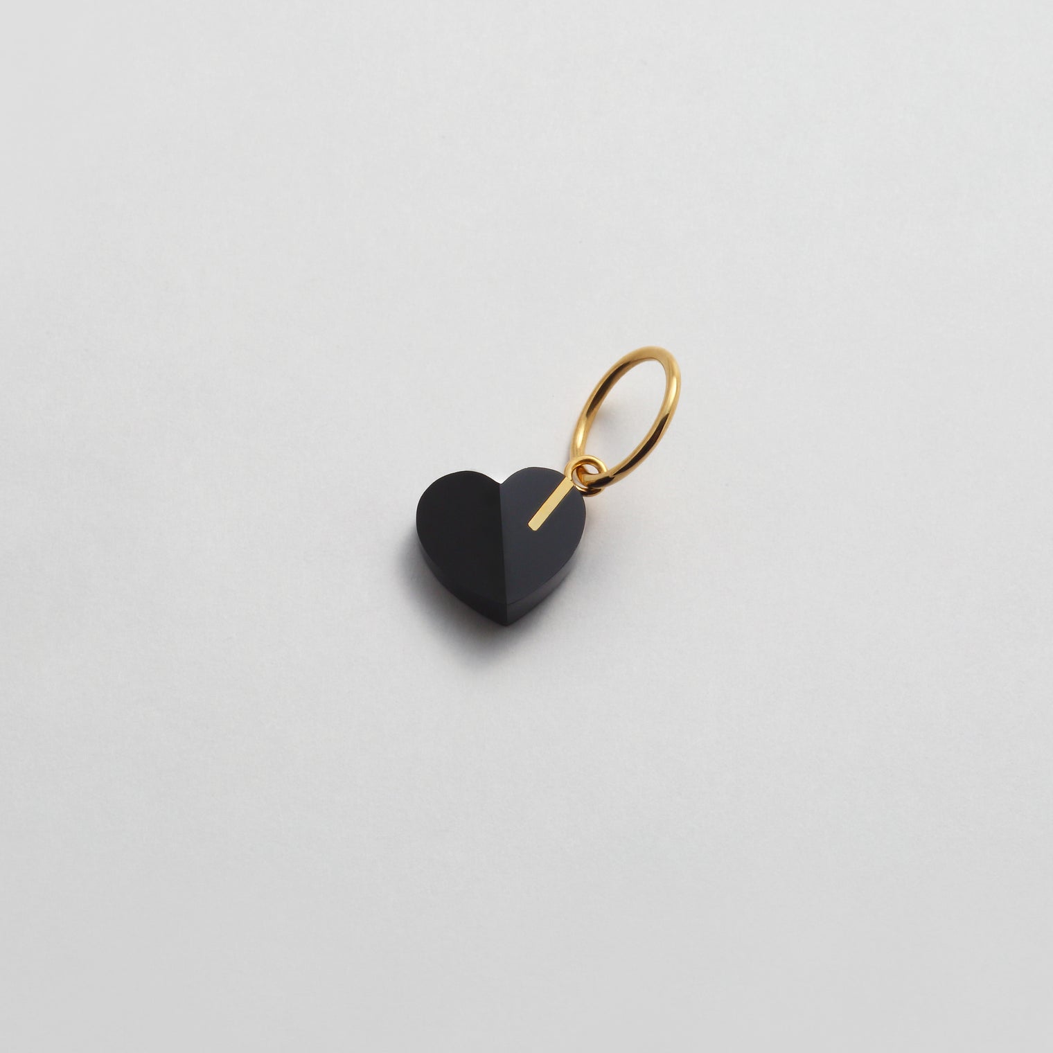 mini Heart charm ( Onyx )