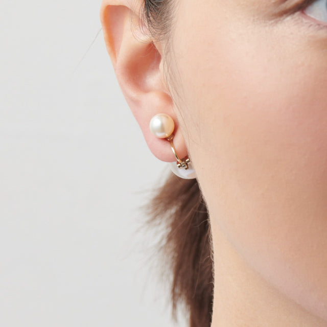 basic pearl rivets earring(white)