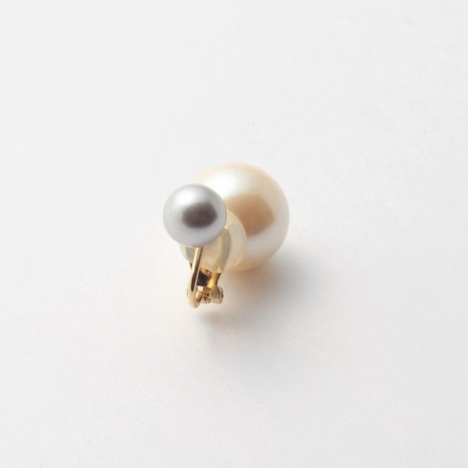 basic pearl rivets earring(light gray / white)
