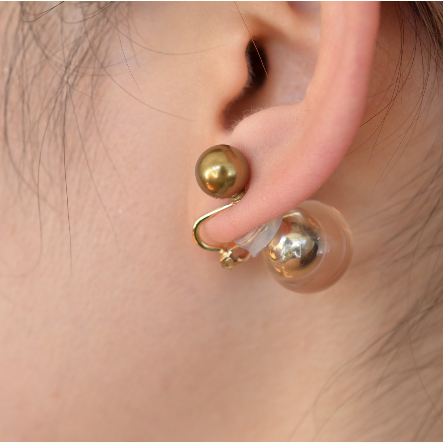 inclusion earring(gold inclusion catch)