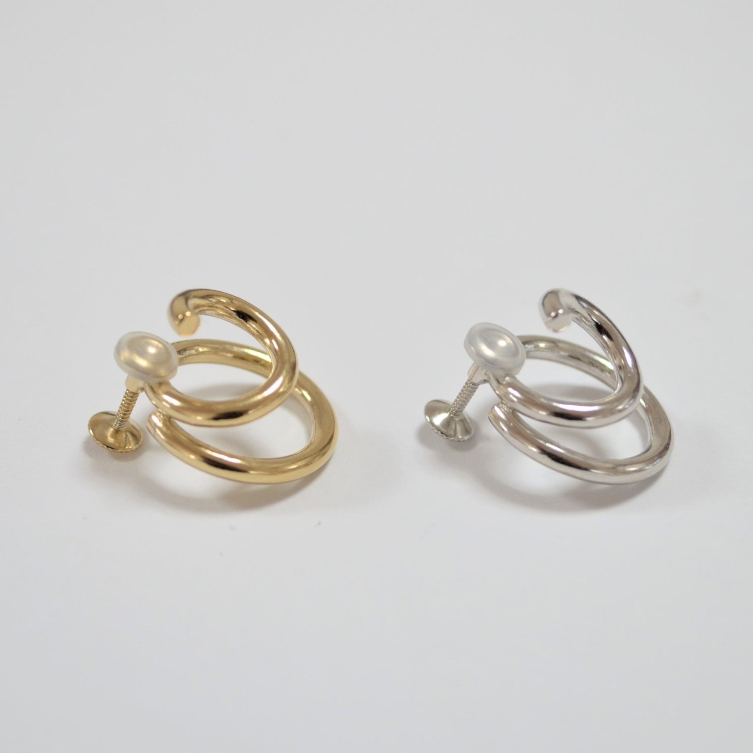 double hoop earring (gold / silver)