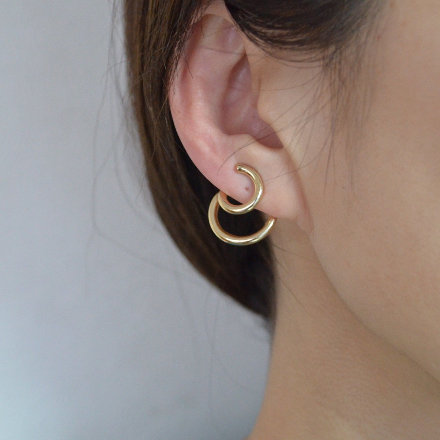 double hoop earring (gold / silver)