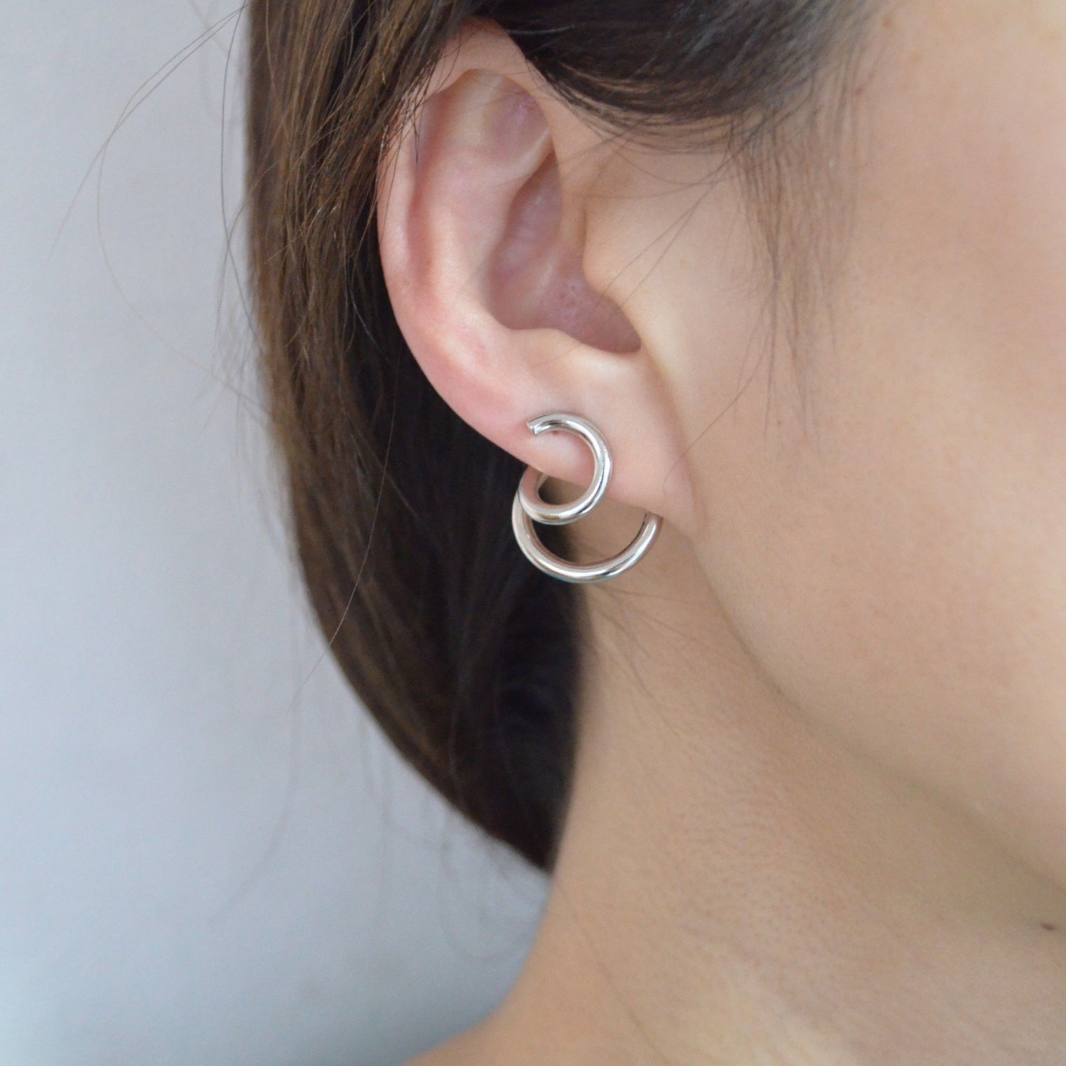 double hoop earring (gold / silver)