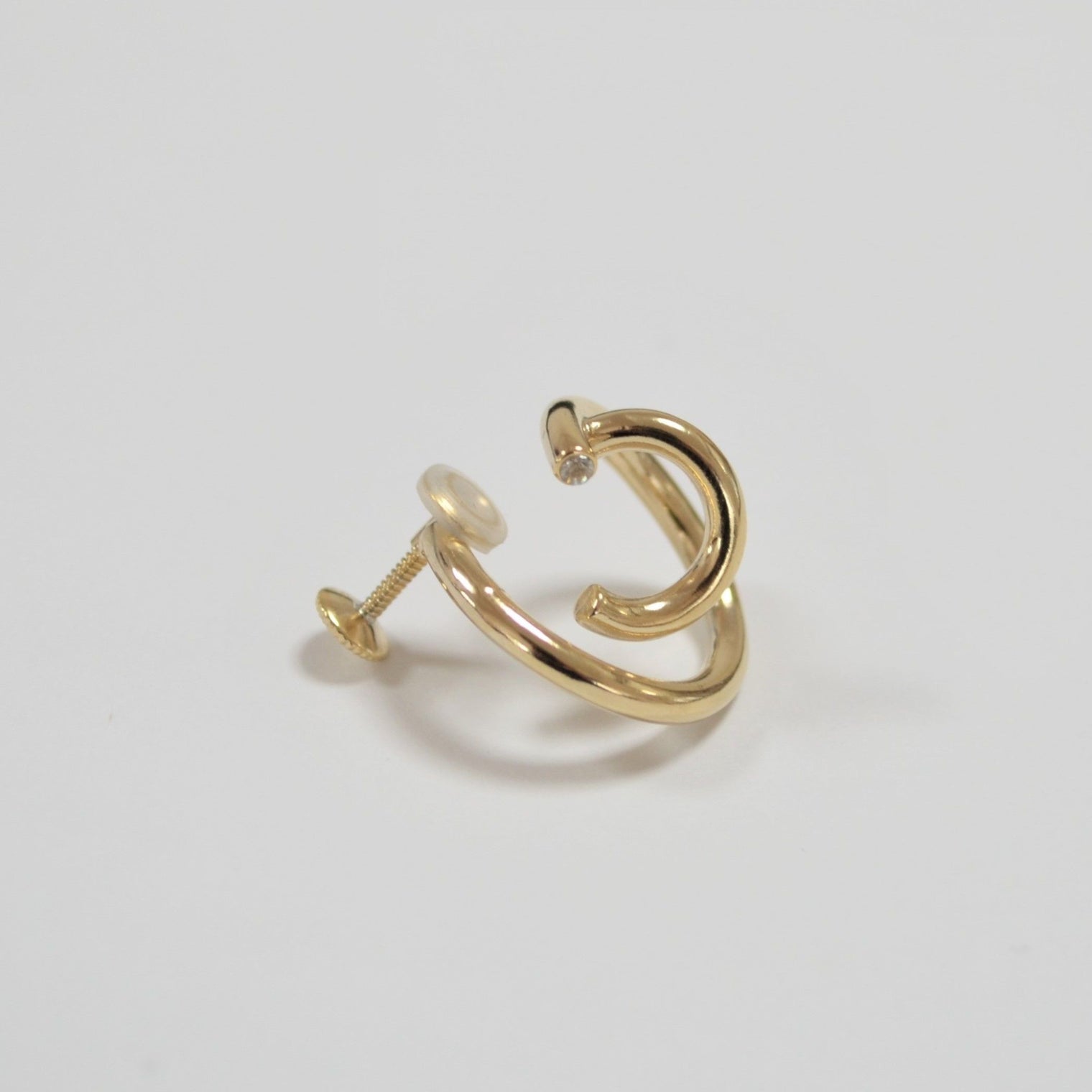 crossing double hoop earring