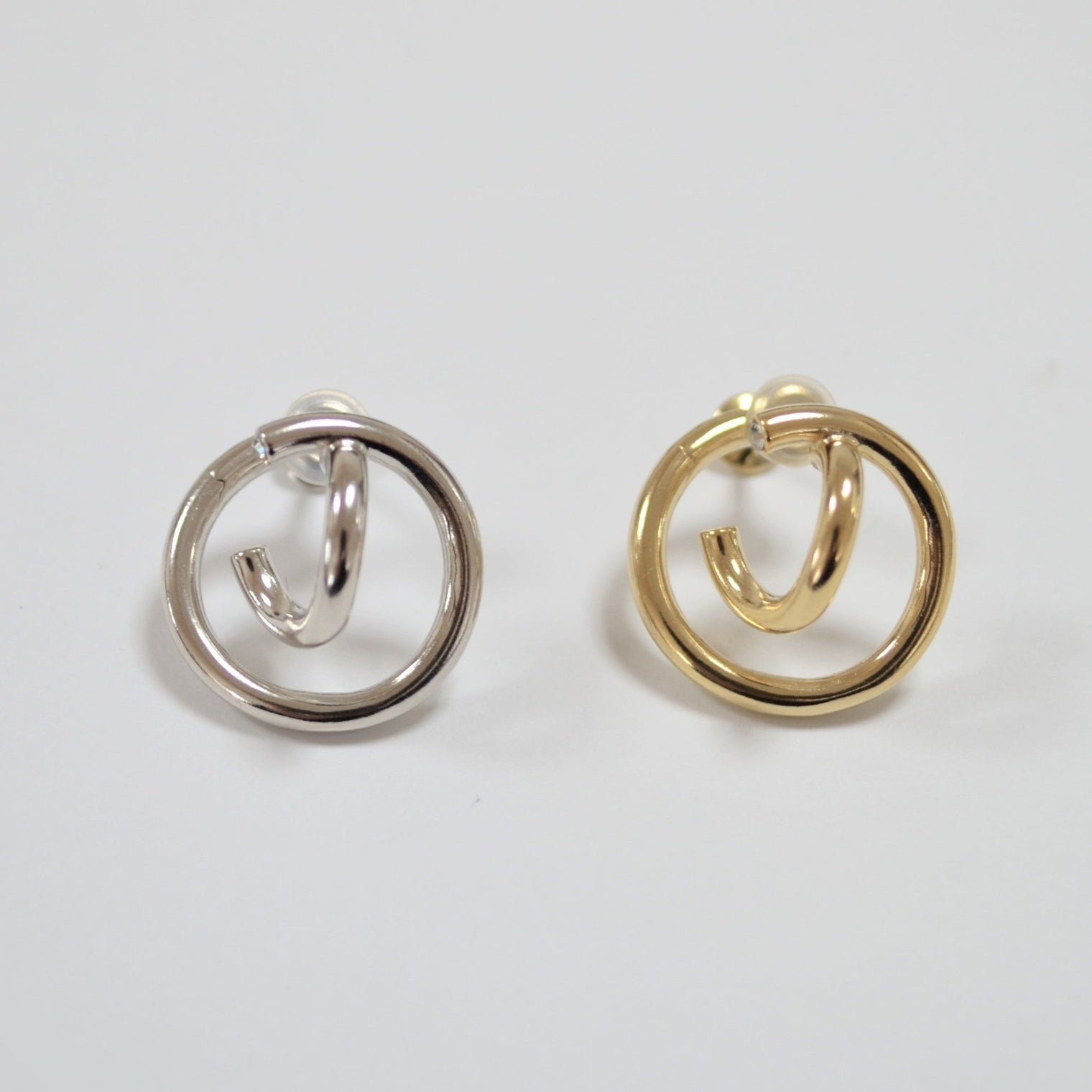crossing double hoop earring