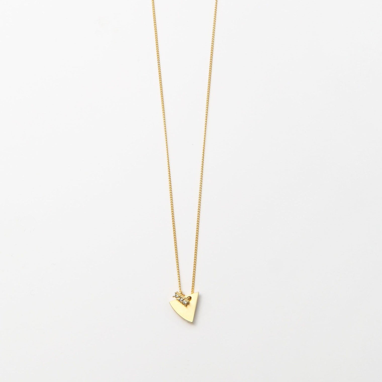 12mm gold triangle necklace